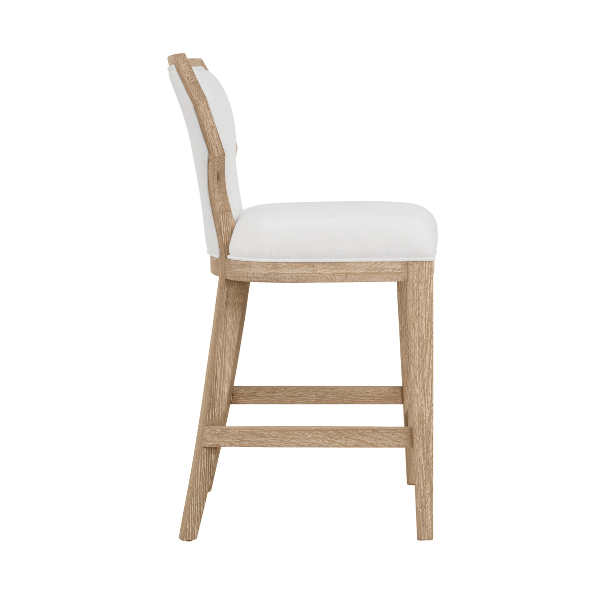 Tally Cerused Oak Counter Stool by Worlds Away at Fig Linens and Home - Side View of Bar Stool