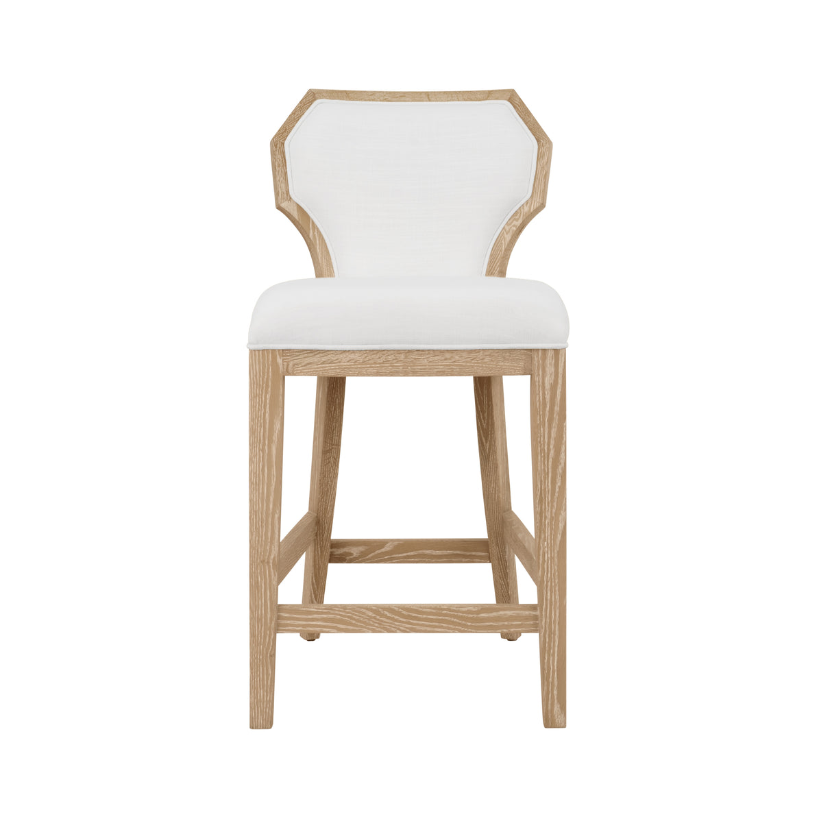 Tally Cerused Oak Counter Stool by Worlds Away at Fig Linens and Home - Front View of Bar Stool