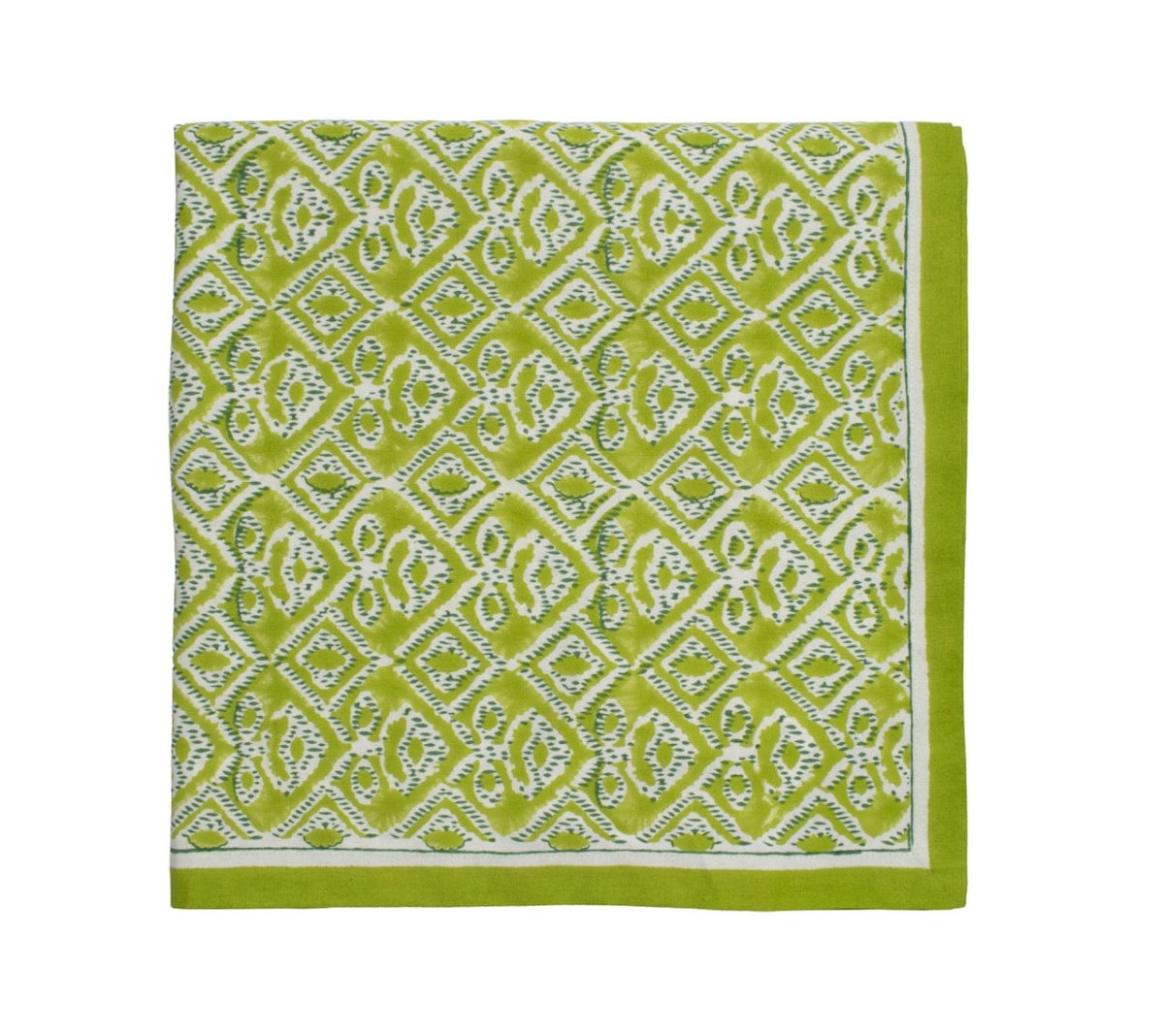 Kim Seybert Alresco Tablecloth in Olive & Green by Kim Seybert - Olive/Green 126"L x 58"W x 0.1"H at FIG LINENS AND HOME - 2