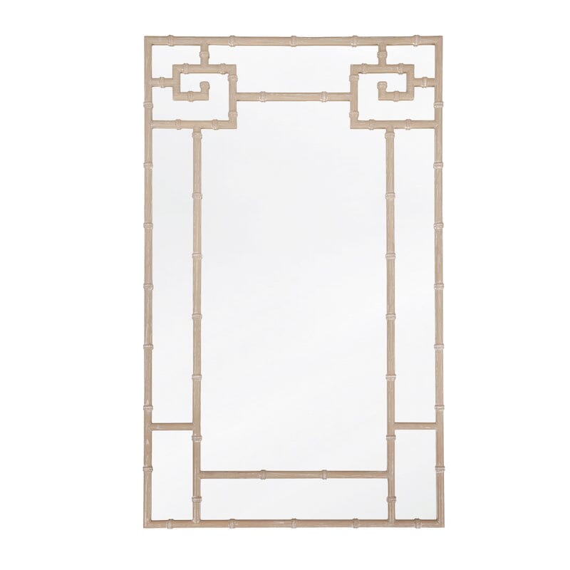 Worlds Away Tessa Light Cerused Oak Bamboo Wall Mirror at Fig Linens and Home - White Background