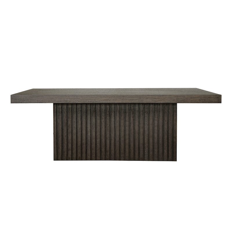 Worlds Away Tyson Dark Espresso Oak Pedestal Base Coffee Table by Worlds Away - 18"H x 50"W x 30"D Dark Espresso Oak at FIG LINENS AND HOME - 1