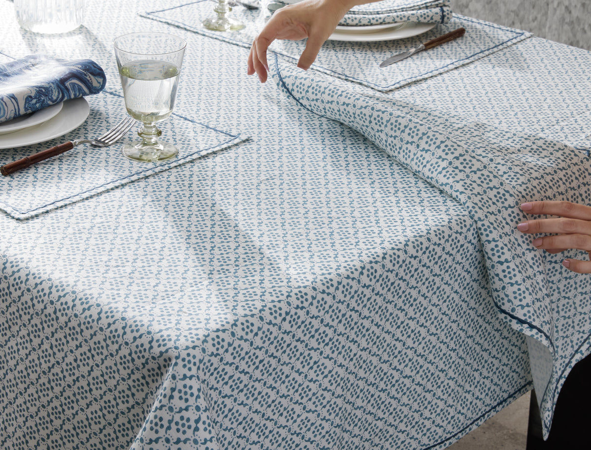 Matouk Schumacher Laksha Tablecloths at Fig Linens and Home - Lifestyle View 3
