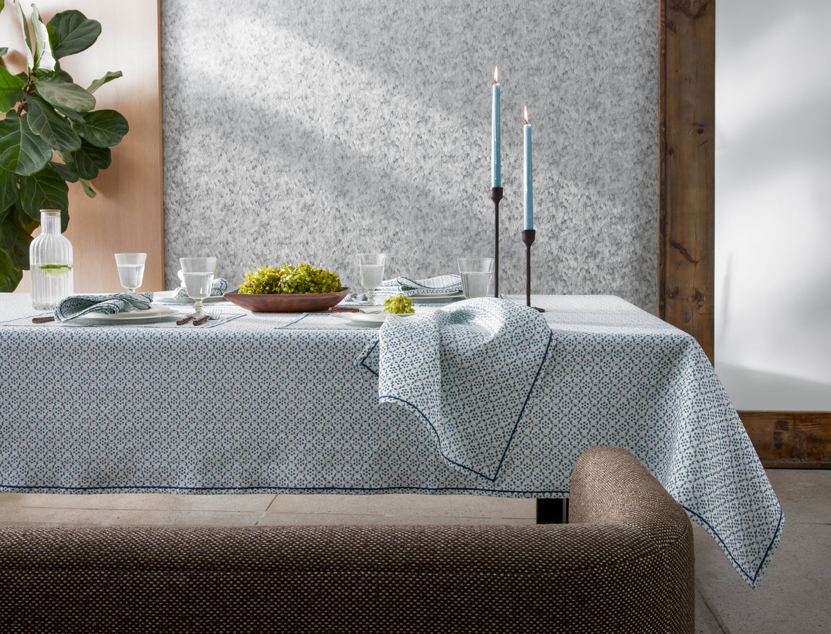 Matouk Schumacher Laksha Tablecloths at Fig Linens and Home - Lifestyle View 4