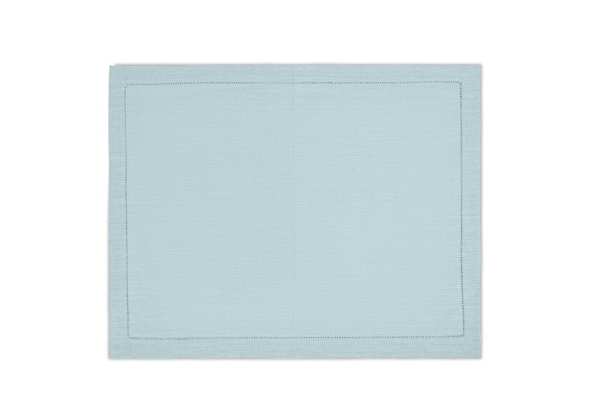 Valentina Hemstitch Set of 4 Sky Placemats | Matouk at Fig Linens and Home