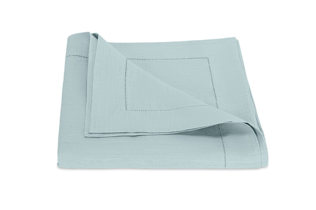 Valentina Hemstitch 70x126 Oblong Sky Tablecloth | Matouk at Fig Linens and Home