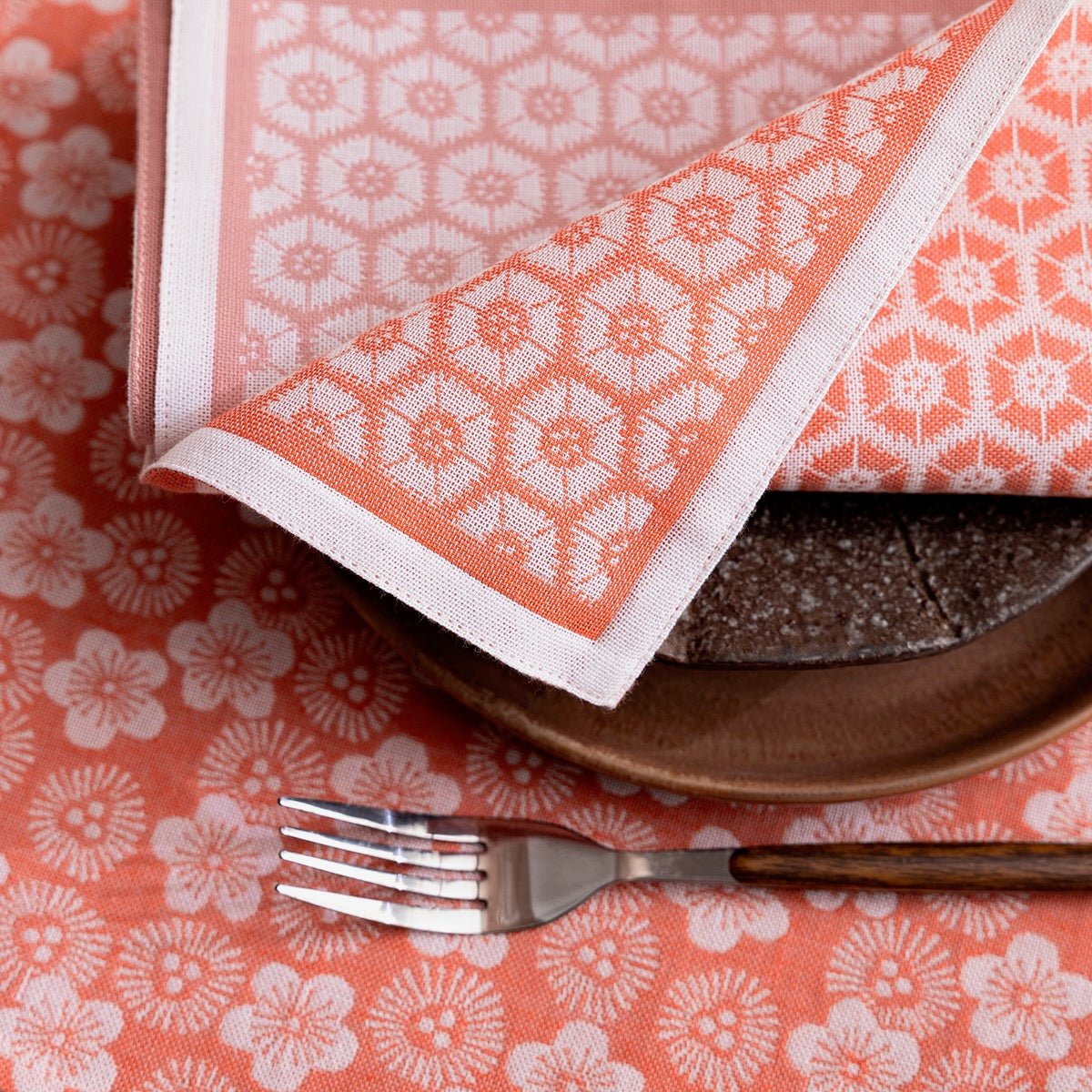 Wagara Pink 20" x 20" Napkin by Le Jacquard Français - 9at Fig Linens and Home - 6