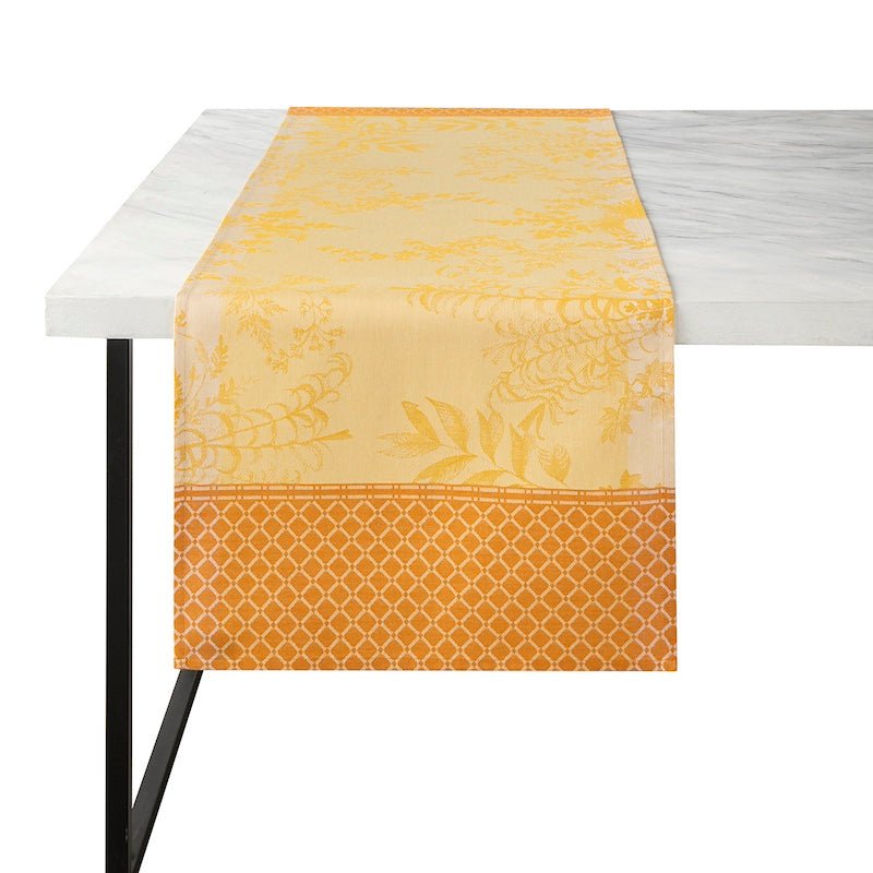 Table Runner - Le Jacquard Français Jardin d'eden pollen yellow table linens at Fig Linens and Home
