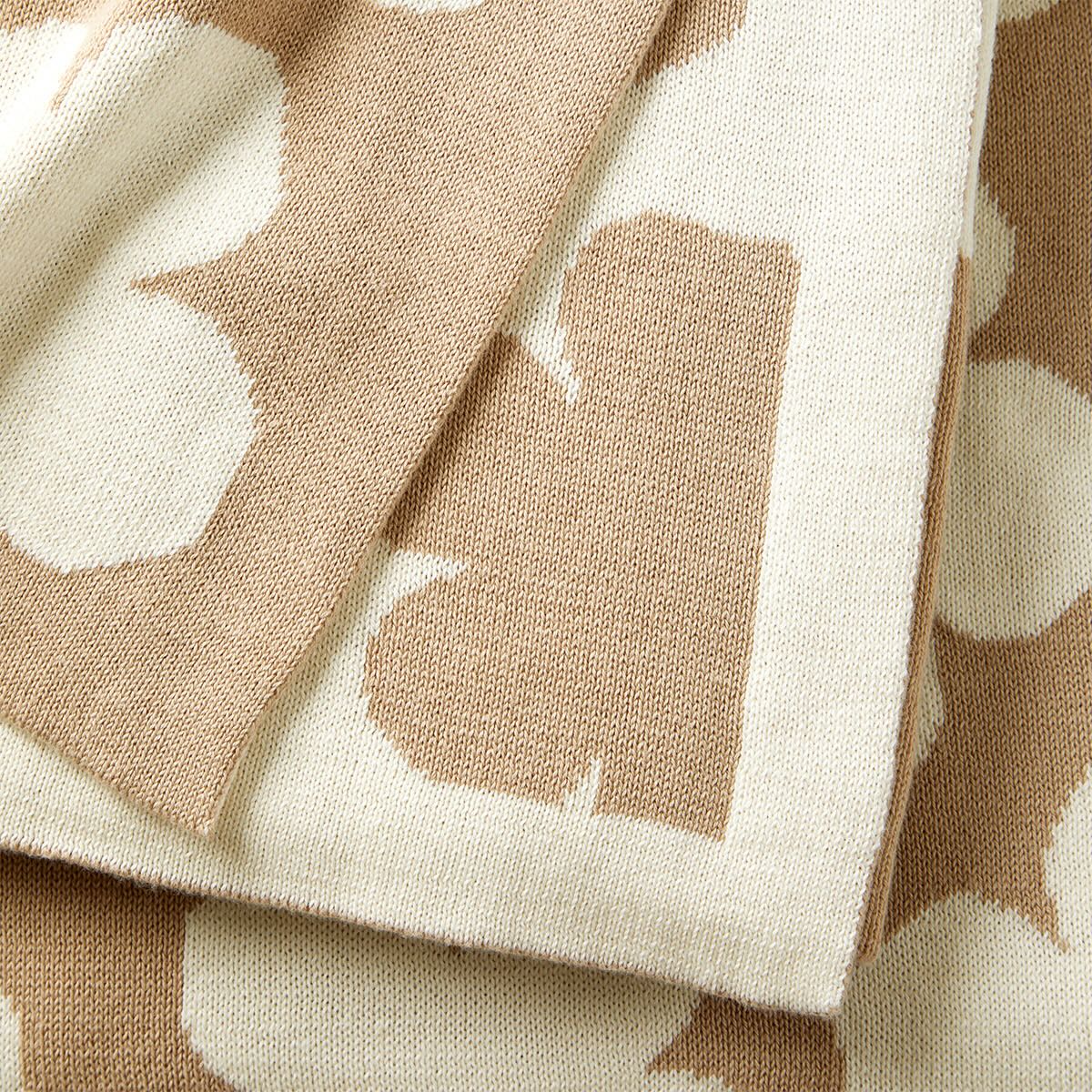 Yves Delorme Kenzo K Hanadot Beige Knitted Throw by Yves Delorme - Knitted Throw 51 x 67 K Hanadot Beige at FIG LINENS AND HOME - 3