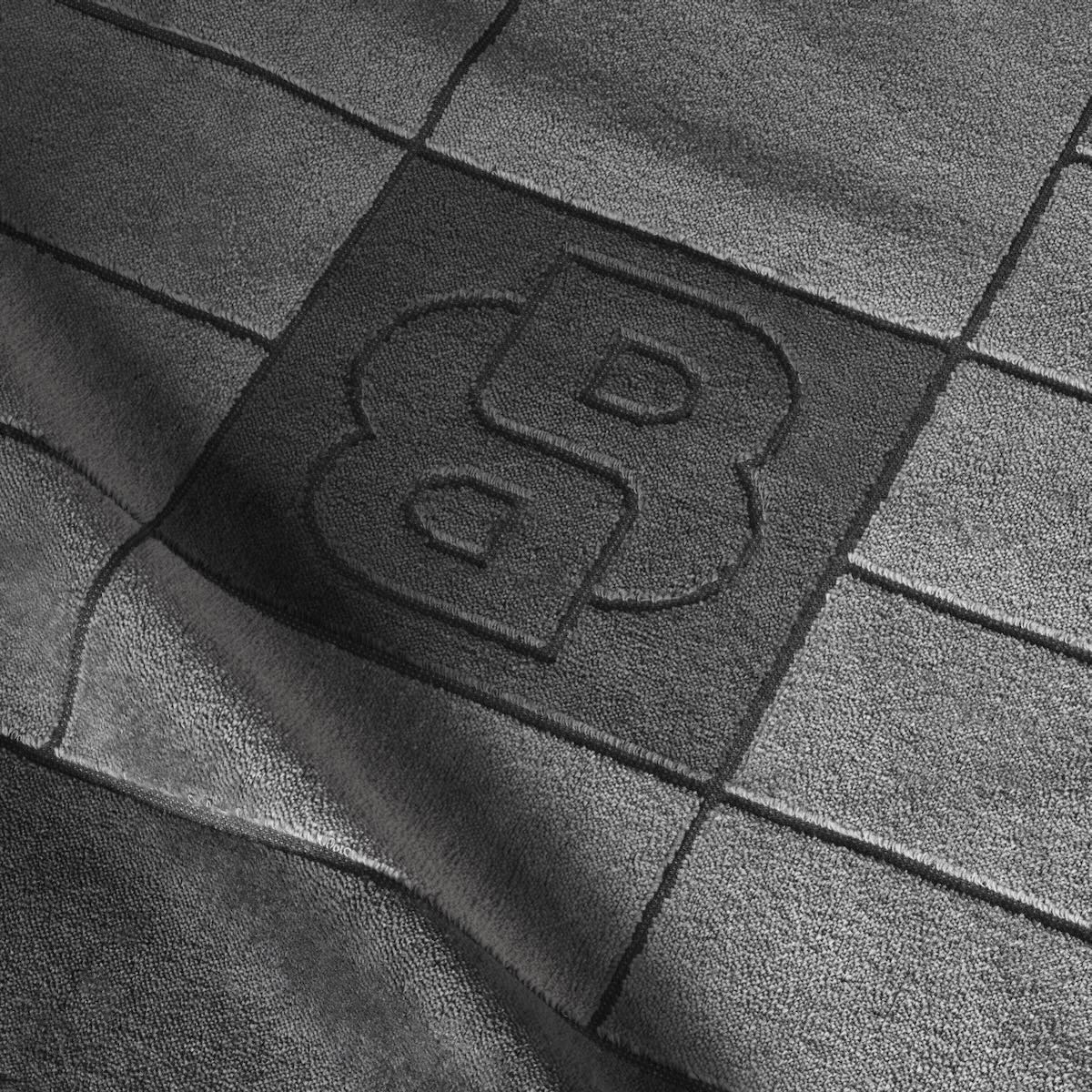 Yves Delorme Hugo Boss Double B Charcoal Bath Towels by Yves Delorme - Bath Sheet 35 x 59 Double B Charcoal at FIG LINENS AND HOME - 8