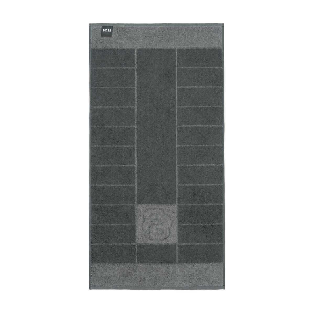 Hugo Boss Double B Charcoal Bath Towels by Yves Delorme Hand Towel 20 x 39 Double B Charcoal at FIG LINENS AND HOME 6