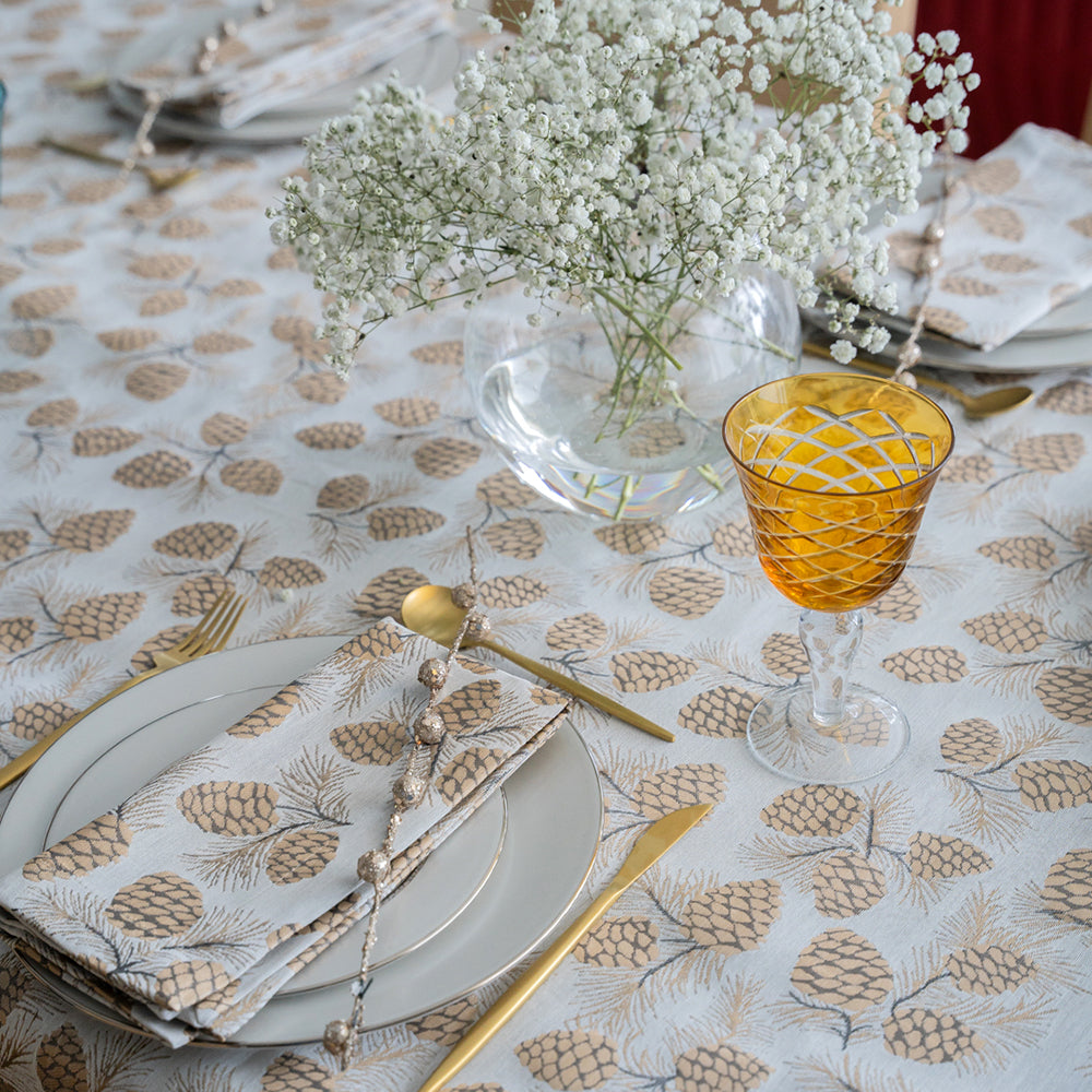 Verbier Bronze Tablecloth Detail 4 | Mode Living at Fig Linens and Home