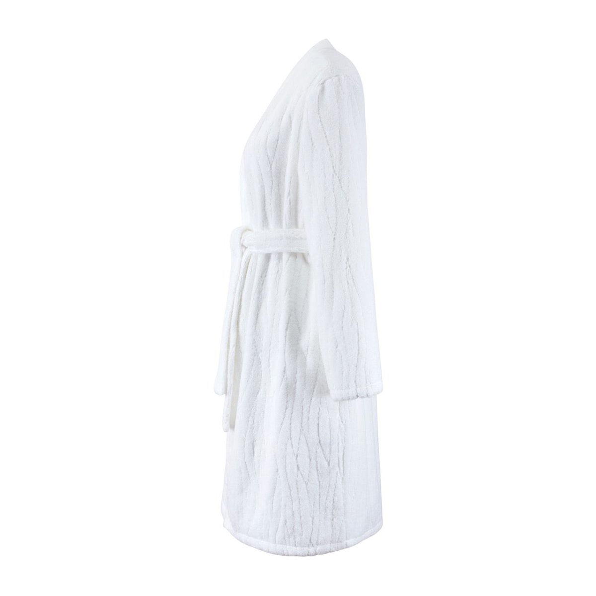 Luciole Organic Cotton Women's Bath Robe in Kimono Style by Yves Delorme Side View