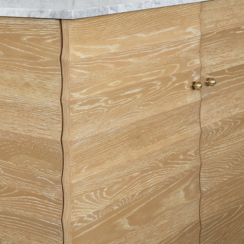 Bathroom Vanity Door Detail View - Rhodes Cerused Oak Bath Vanity | Worlds Away Bathroom Cabinets