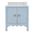 Bath Vanity - Worlds Away Kealey Light Blue Bathroom Cabinet - 2 Doors, Scallop Finish, Marble Top