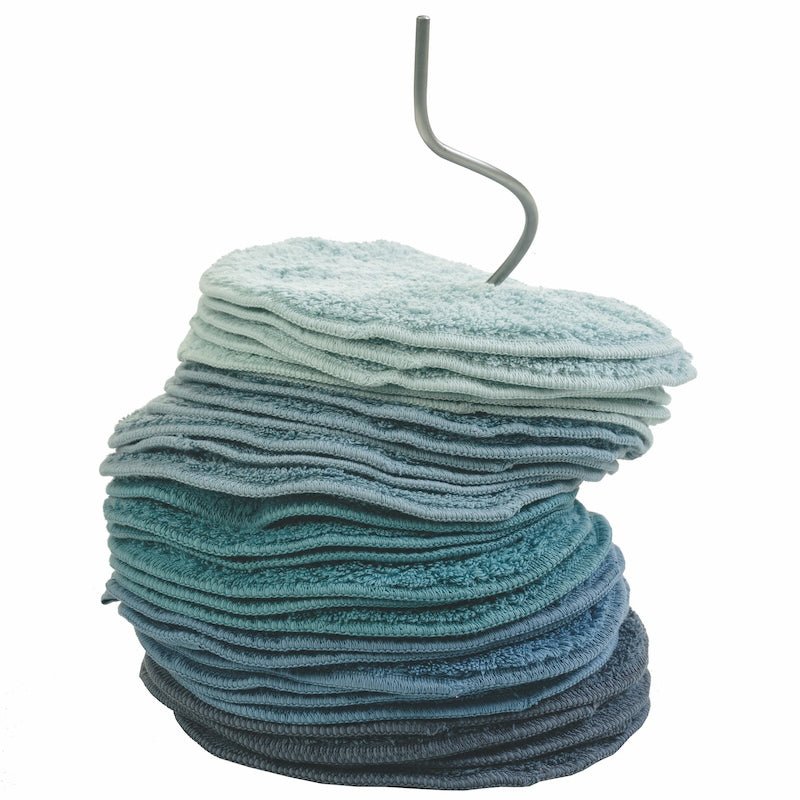 Abyss & Habidecor Legend Guest Towel Sets Blue - Green (399) 9" Diameter Wash Towel Stack at FIG LINENS AND HOME 6