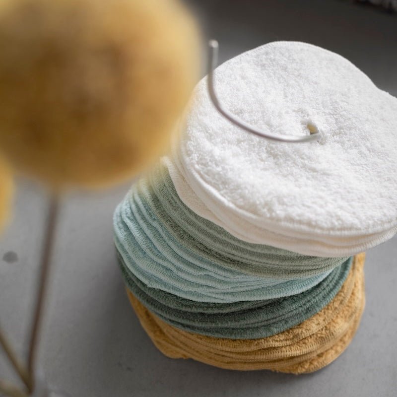 Abyss & Habidecor Legend Guest Towel Sets Ecru - Grey - Beige (899) 9" Diameter Wash Towel Stack at FIG LINENS AND HOME 1