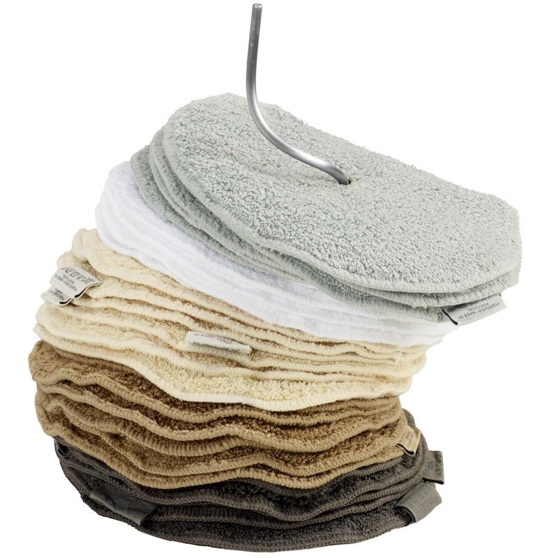 Abyss & Habidecor Legend Guest Towel Sets Ecru - Grey - Beige (899) 9" Diameter Wash Towel Stack at FIG LINENS AND HOME 5