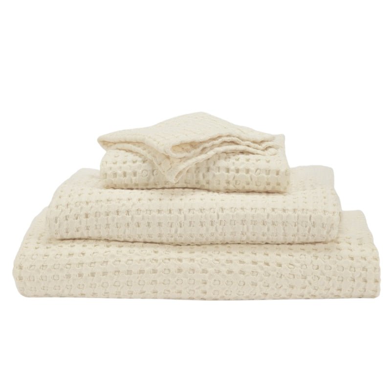 Abyss Pousada Waffle Towels Ecru 101 | Habidecor Abyss Towels at Fig Linens and Home 1