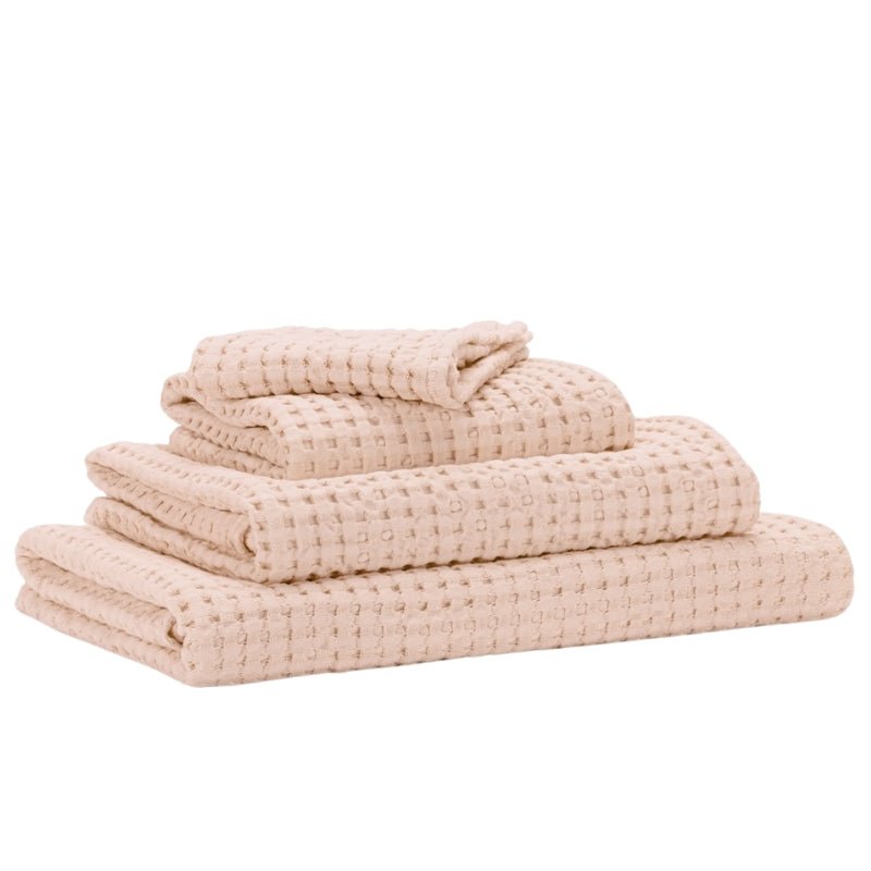 Abyss Pousada Waffle Towels Nude 610 | Habidecor Abyss Towels at Fig Linens and Home 2