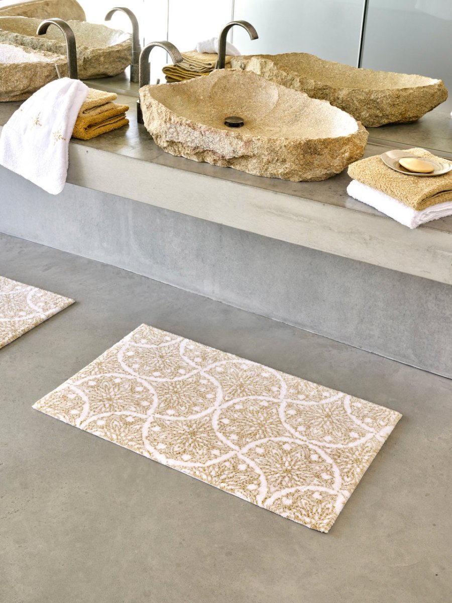 Alambra Bath Rug 23X39 SAND 714 | Abyss Habidecor at Fig Linens and Home - Lifestyle 1