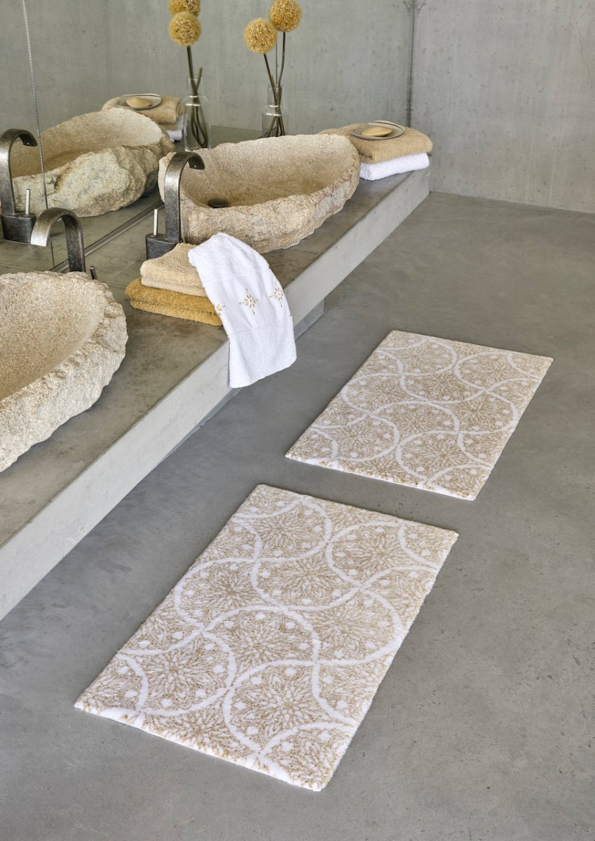 Alambra Bath Rug 23X39 SAND 714 | Abyss Habidecor at Fig Linens and Home - Lifestyle 3