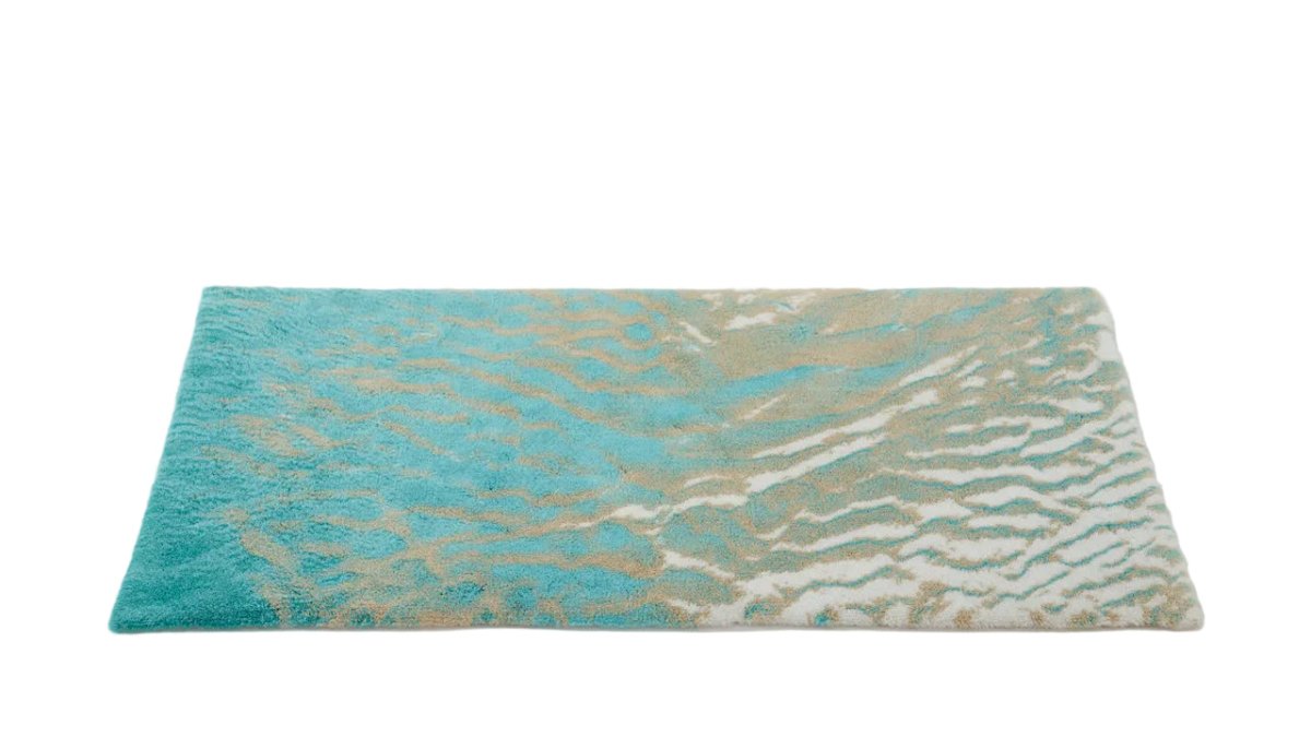 Abyss Habidecor Beach Bath Rug Turquoise 370 at Fig Linens and Home - View 8