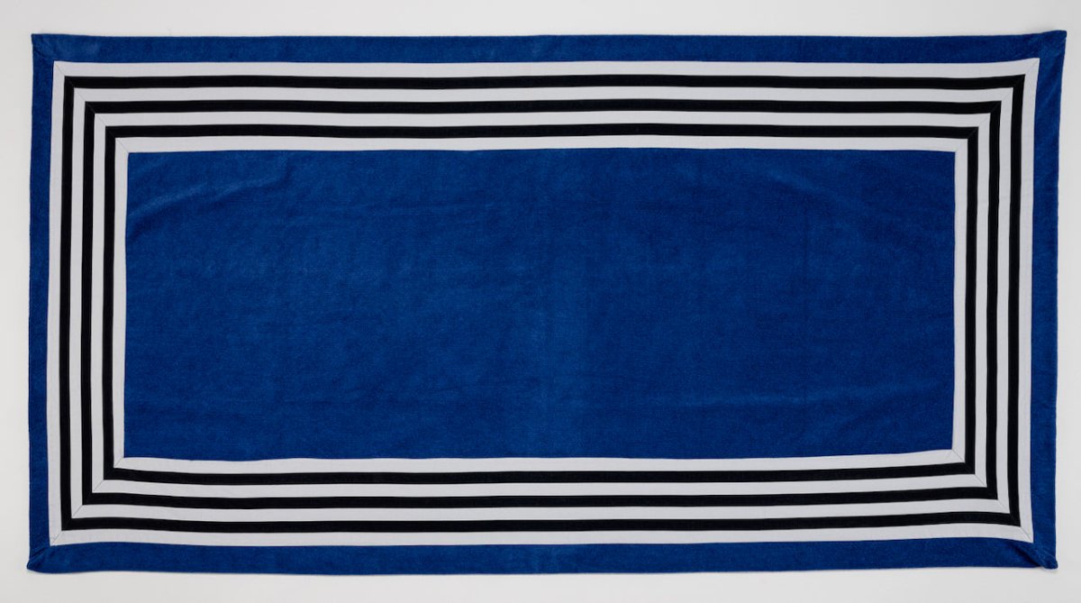 Abyss Cannes Beach Towel in Cadette Blue 332 at Fig Linens and Home - Pool Towel View 3
