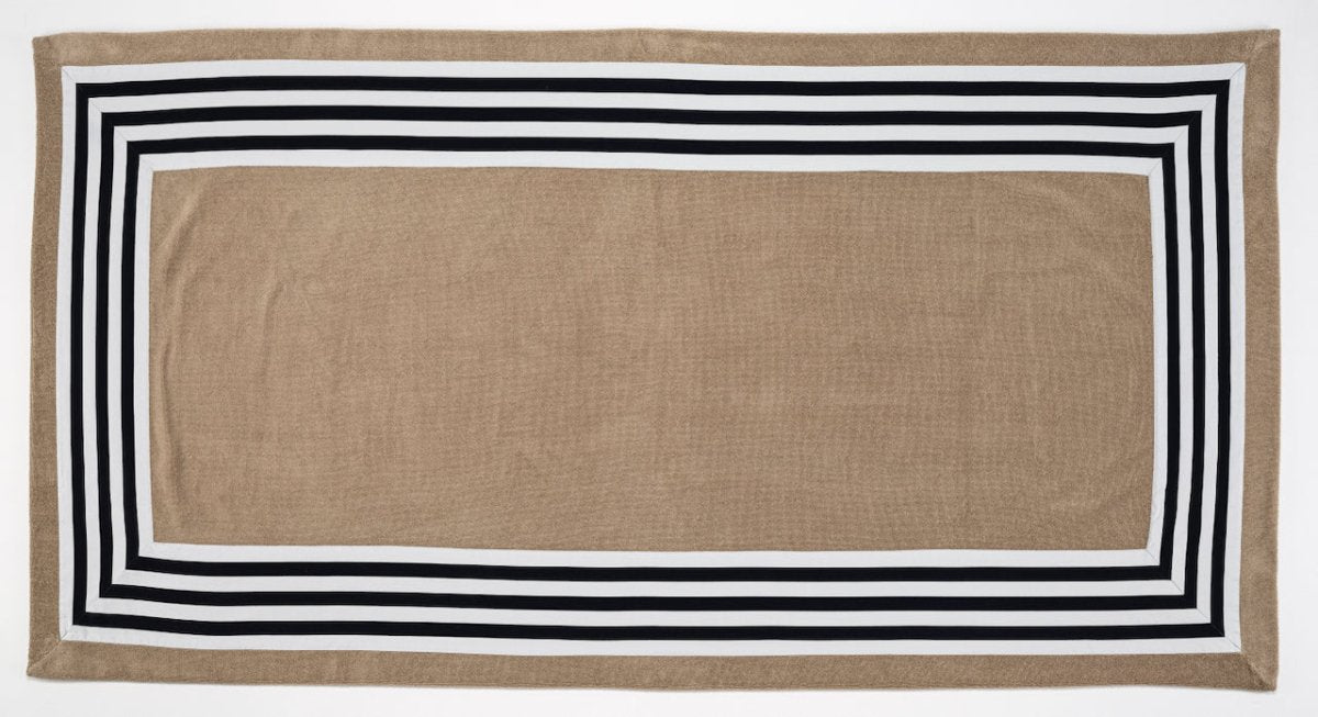 Abyss Cannes Beach Towel in Taupe 711 at Fig Linens and Home - Pool Towel View 2