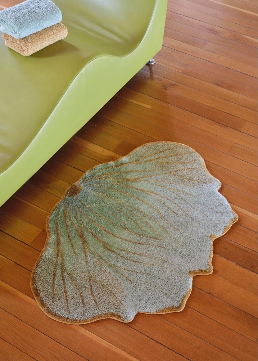 Bathroom Floor Rug - Lotus Flower Aqua 210 | Abyss Habidecor Bath Rug at Fig Linens and Home 5