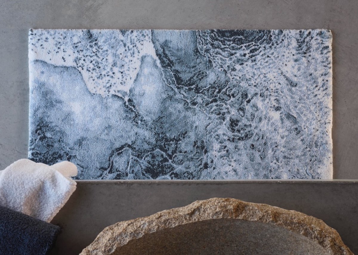 Abyss Habidecor Nazare Denim 307 Blue Bath Rug | Luxury Bathroom Rugs at Fig Linens and Home 3