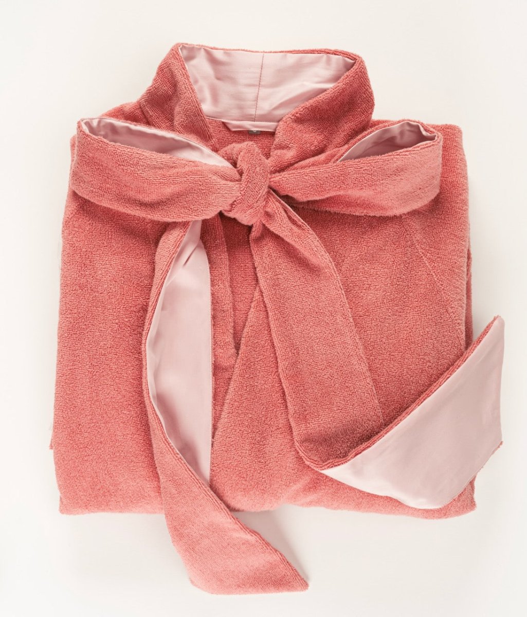 Palacio Bathrobe in Rosette 515 | Abyss Robes at Fig Linens and Home - Folded View 1