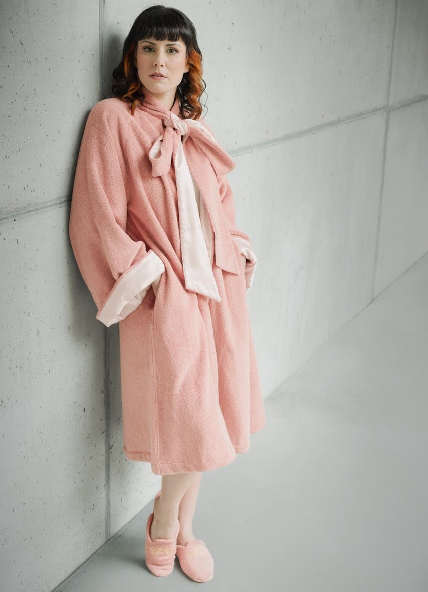 Palacio Bathrobe in Rosette 515 | Abyss Robes at Fig Linens and Home - Lifestyle View 6