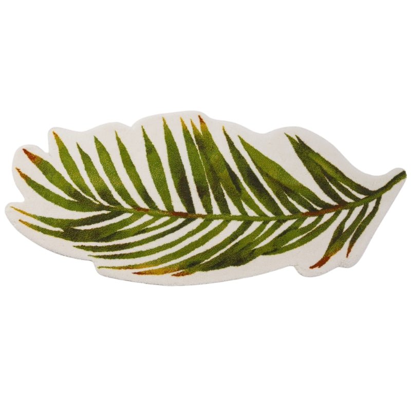 Palm Frond Bath Rug - Abyss Habidecor Luxury Bathroom Floor Rugs at Fig Linens and Home - Green - 3