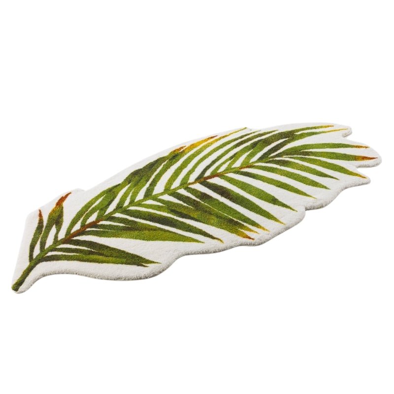 Palm Frond Bath Rug - Abyss Habidecor Luxury Bathroom Floor Rugs at Fig Linens and Home - Green - 1