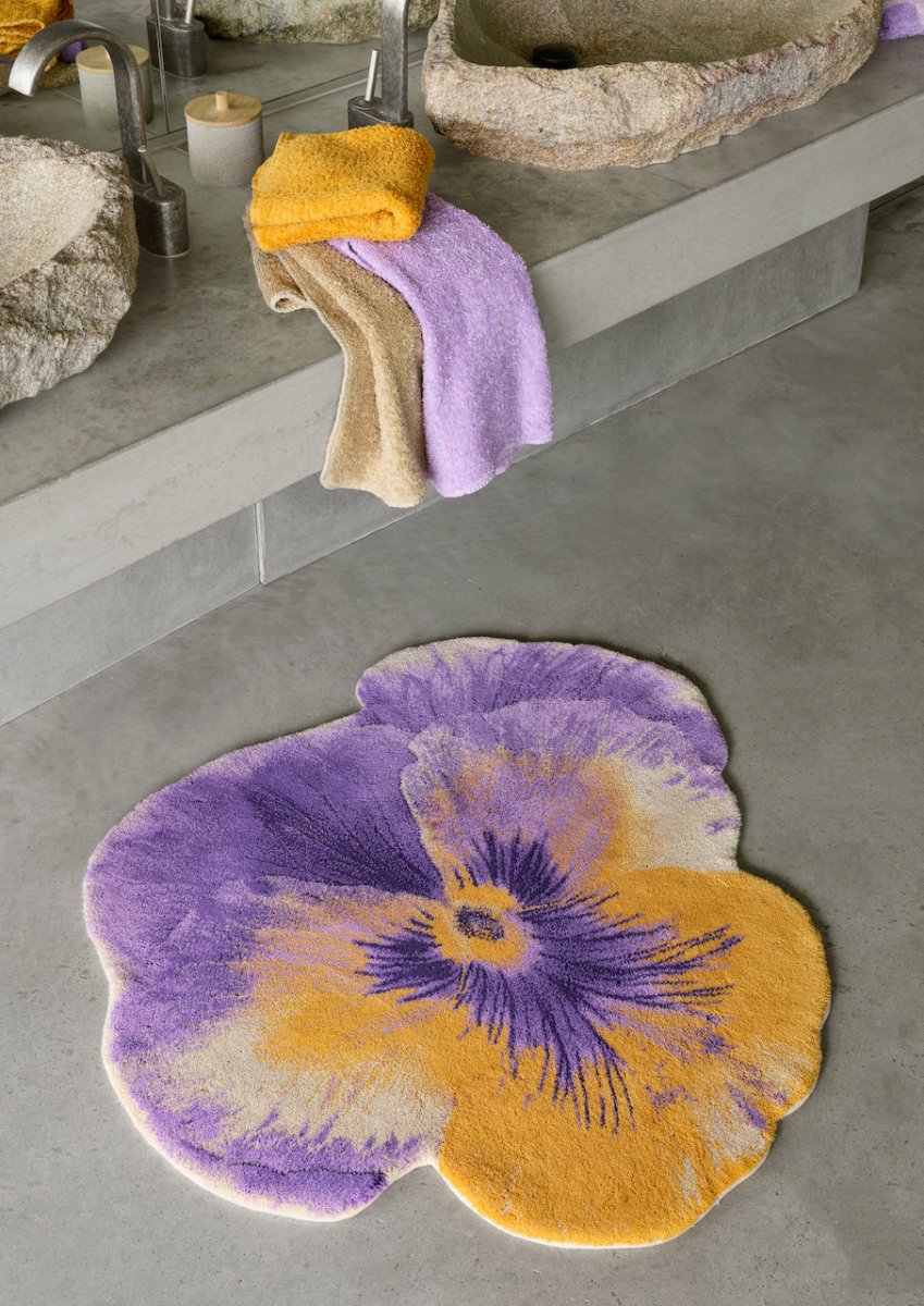 Pansy Bath Rug 35X39 Curcuma 870 by Abyss Habidecor at Fig Linens and Home - View 1
