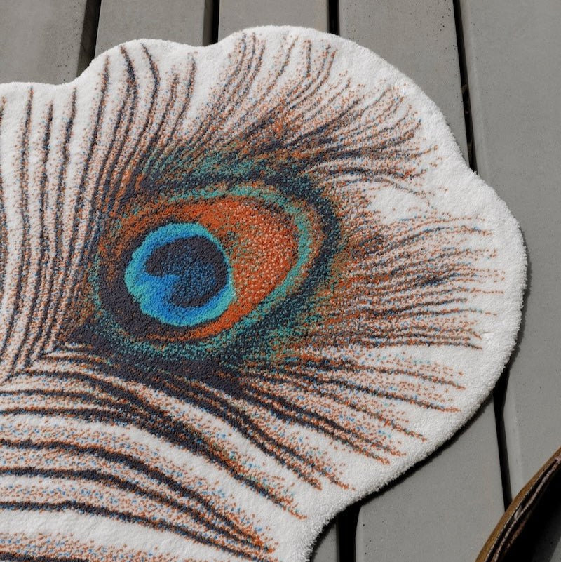 Peacock Feather Paon Caramel 737 Bath Rug | Abyss Habidecor Rugs Lifestyle Detail