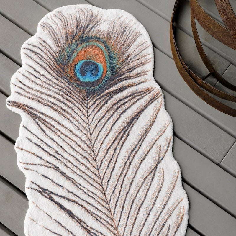 Peacock Feather Paon Caramel 737 Bath Rug | Abyss Habidecor Rugs Lifestyle 1