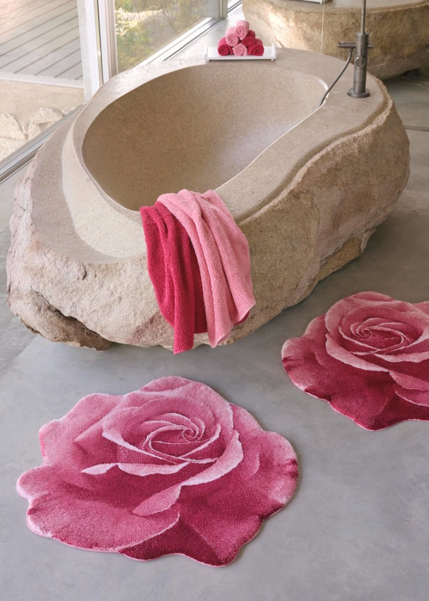 Rose Petal Rug - Passion Flamingo 573 Abyss Habidecor Bathroom Rug at Fig Linens and Home 2