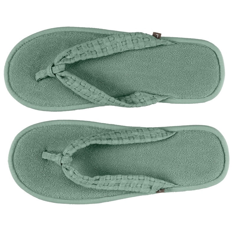 Slippers - Abyss Habidecor Sandal Style Slippers at Fig Linens and Home - View 1 - Evergreen 280