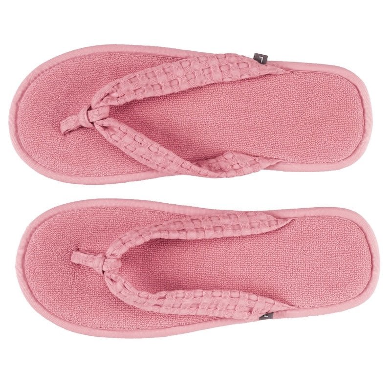 Slippers - Abyss Habidecor Sandal Style Slippers at Fig Linens and Home - View 1 - Flamingo 573