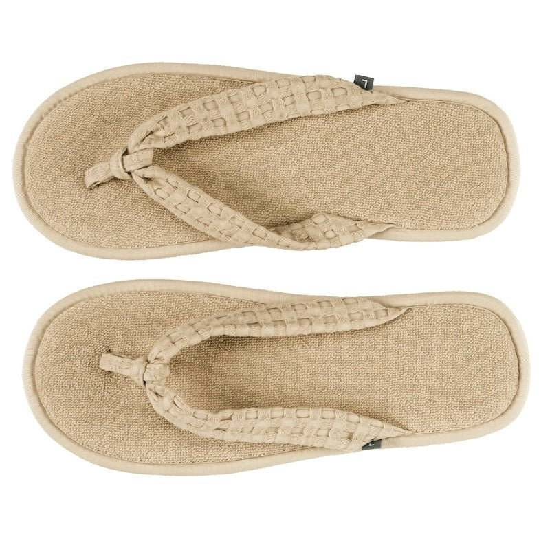Slippers - Abyss Habidecor Sandal Style Slippers at Fig Linens and Home - View 1 - Sand 714