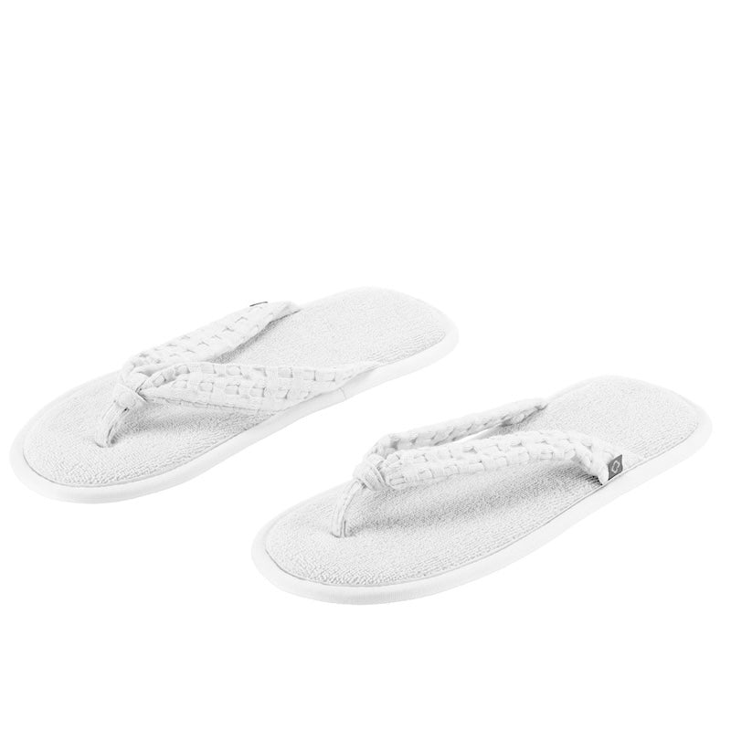 Slippers - Abyss Habidecor Sandal Style Slippers at Fig Linens and Home - View 2 - White 100