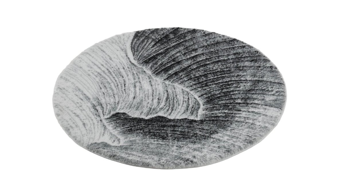 Yoji Silver 900 Bath Rug by Abyss Habidecor Bath Rug 35" Diameter Silver 900 at FIG LINENS AND HOME 6