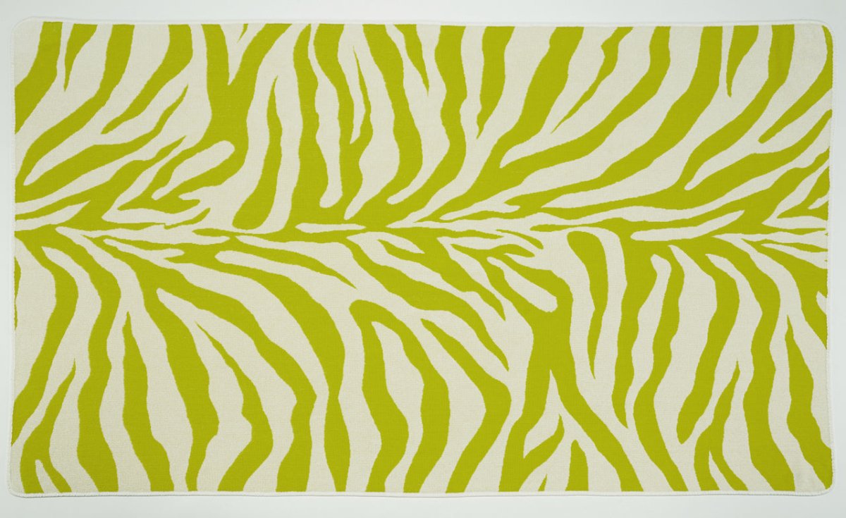 Beach Towels - Abyss Zebra Beach or Pool Towels at Fig Linens and Home - Apple Green 165