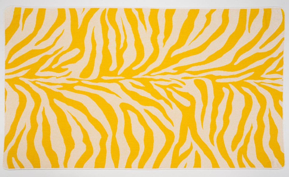 Beach Towels - Abyss Zebra Beach or Pool Towels at Fig Linens and Home - Banana Yellow 830