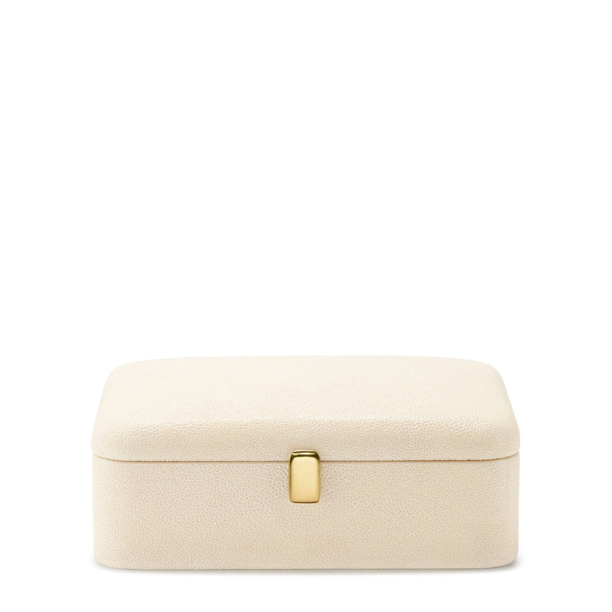 Abella Shagreen Small Jewelry Box by AERIN 9.3"L x 6.1W" x 3.4H" Cream at FIG LINENS AND HOME 1