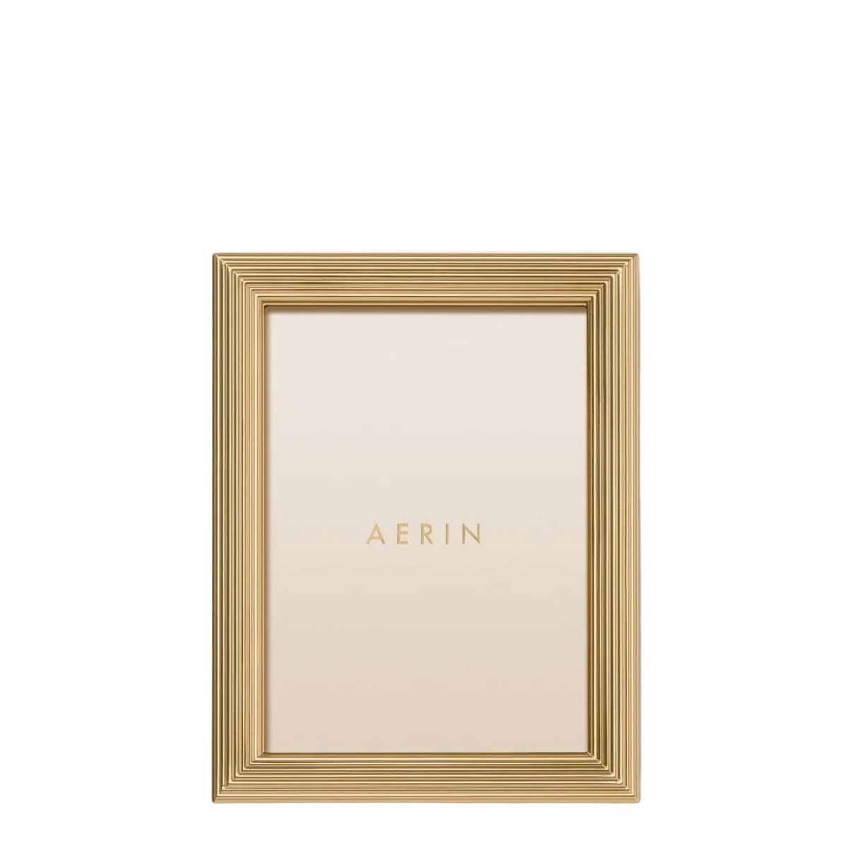 AERIN Alessio 5 x 7 Photo Frame | Reeded Gold-Finish Picture Frame at Fig Linens and Home