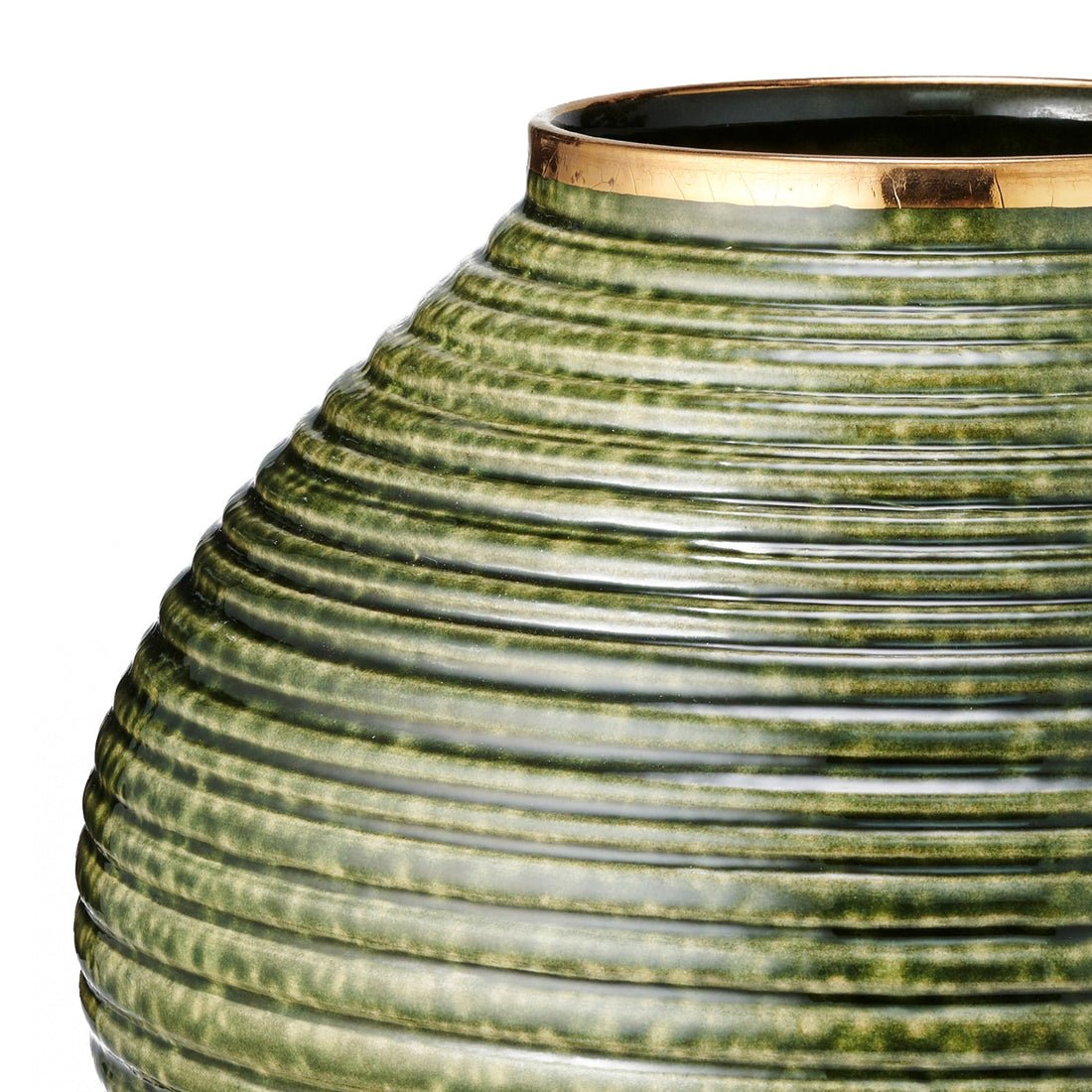 AERIN Calinda Moon Vase in Forest Green | Italian Ceramics at Fig Linens and Home 3