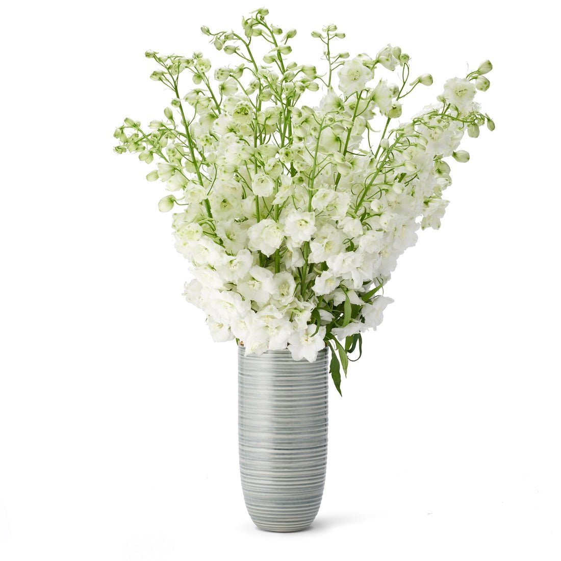 Calinda Tall Vase in Shadow by AERIN shown with Long-Stem Flowers