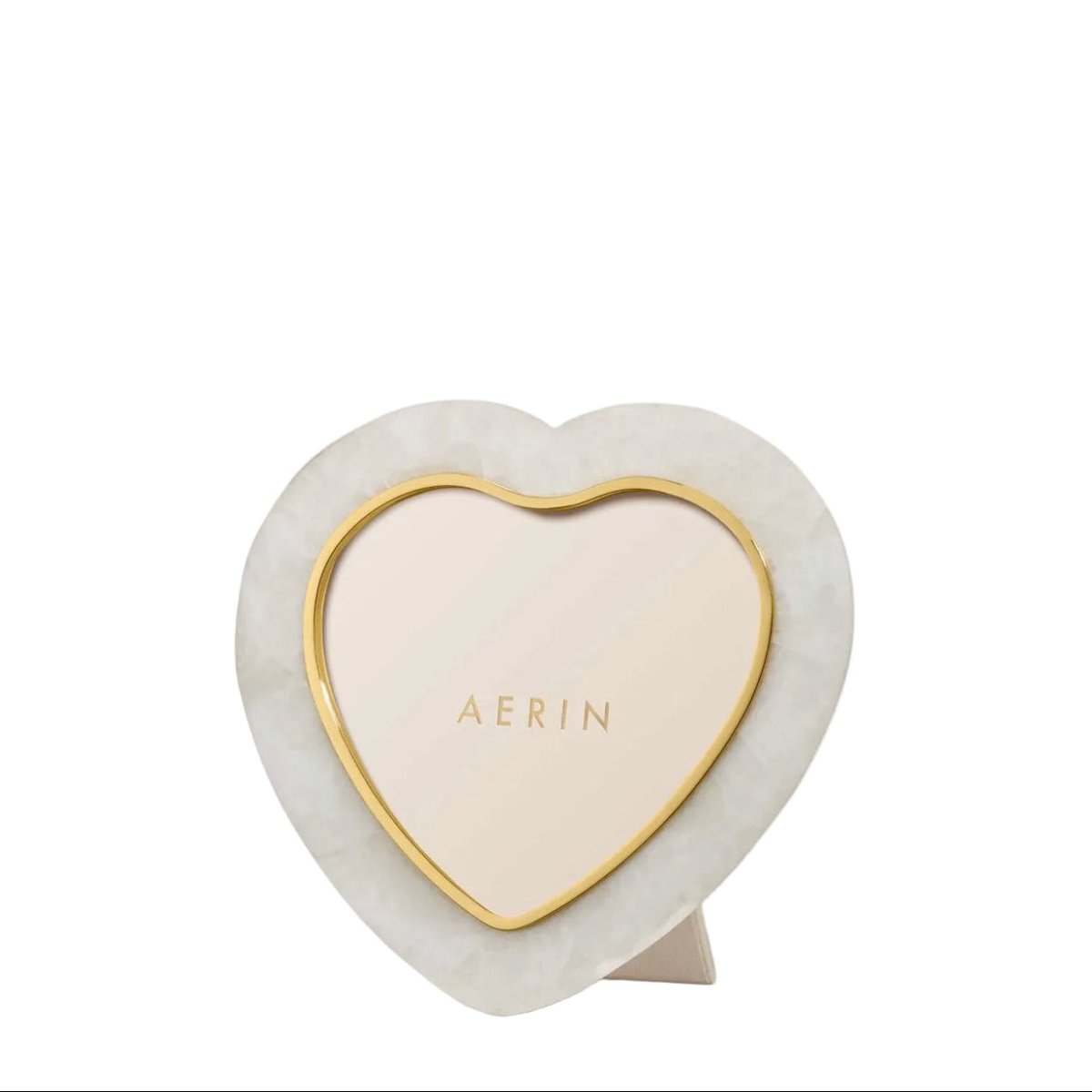 Cassiel Mosaic Heart Frame in White Quartz by AERIN at Fig Linens and Home 1